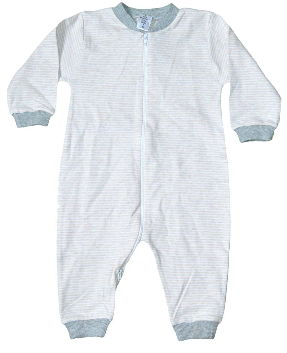 Overordnet pyjamas Beige / hvid stribet, 68 cl