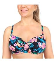 Damella Grace Rainforest Underwire Bikini Bra Black pattern-2