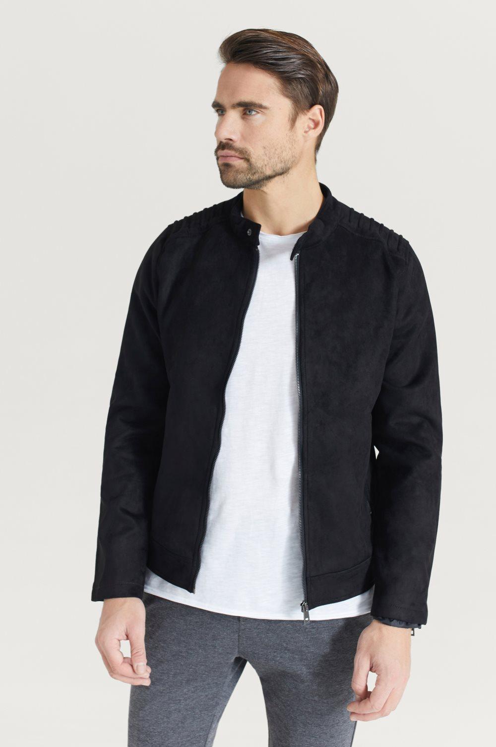 Jakke Fake Suede Racer Jacket