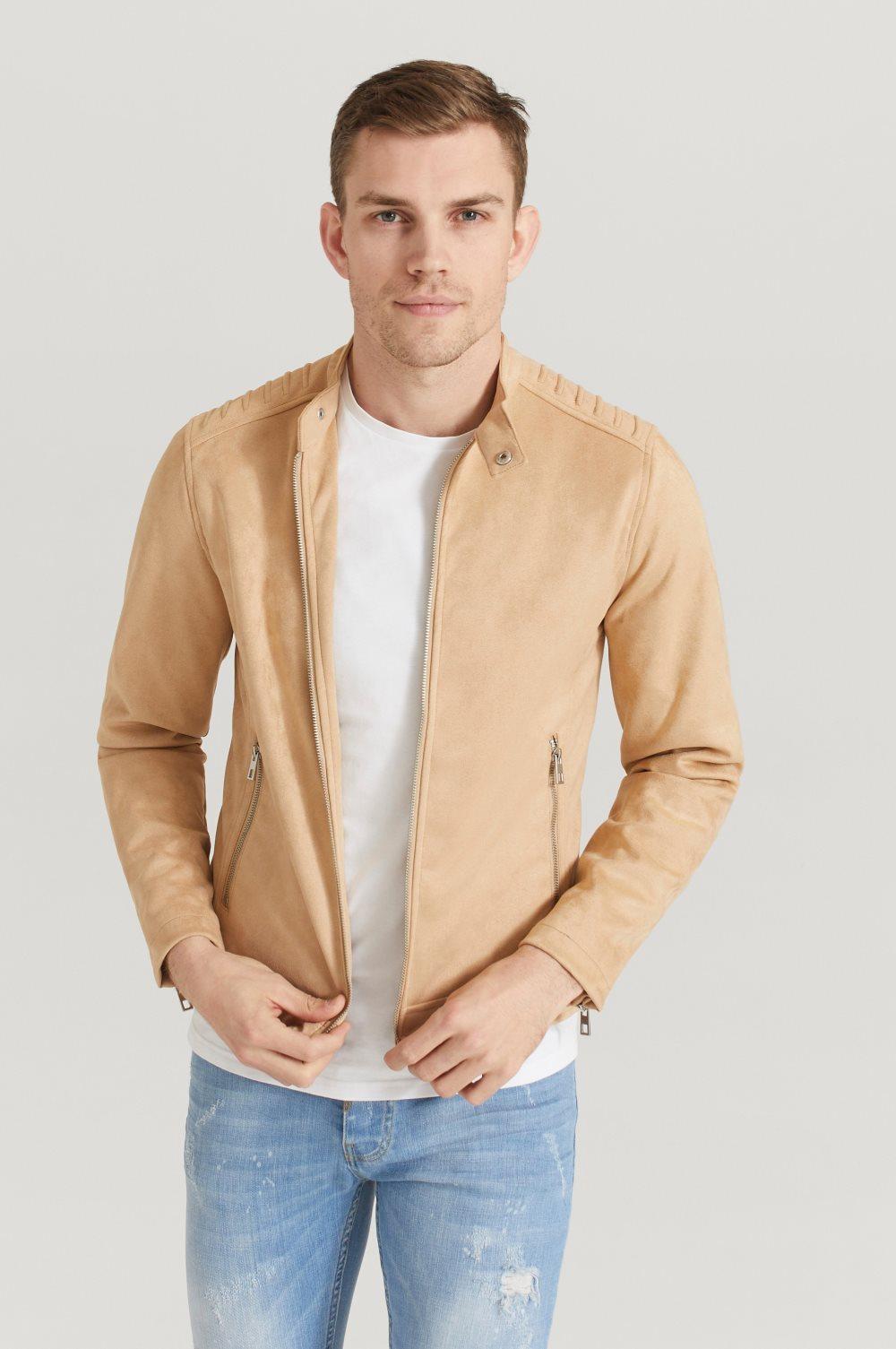 Jakke Fake Suede Racer Jacket