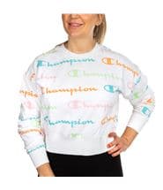 Champion American Classics Women Crewneck Print White Pattern-2