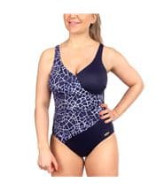 Damella Julia Navy Crackle Swimsuit Blue Pattern