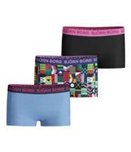 Björn Borg 3-pack Cotton Stretch Shorts For Girls 213 Black pattern-2
