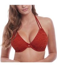 Freya Sundance Bandless Halter Bikini Top Burnt orange