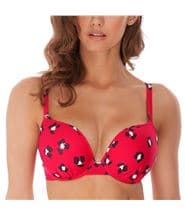 Freya Wildcat Uw Bandless Deco Bikini Top Red Pattern-2