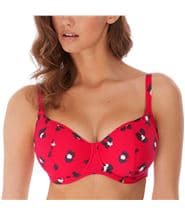 Freya Wildcat Sweetheart Uw Padded Bikini Top Red Pattern-2