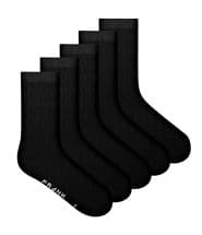 Frank Dandy 5-pack Bamboo Solid Crew Socks Black