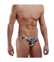 Doreanse Men Modal Print Thong Black pattern-2