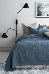 Sengeteppe Candice i vasket lin 260x260 cm