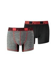 Puma 2-pack Active Grizzly Melange Boxer Black/Grey