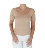 Bread and Boxers T-Shirt Ribbed By Biderman Beige