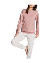 Calida Sweet Dreams Pyjama With Cuff Pink Striped