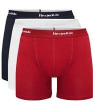 Resteröds 3-pack Organic Cotton Boxer Long Leg Navy/Red