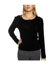 Damella Wool Long Sleeve Top Black