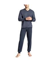 Calida Relax Streamline Pyjama With Cuff Blue