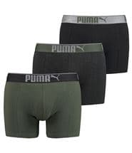 Puma 3-pack Lifestyle Sueded Cotton Boxer Black/Green