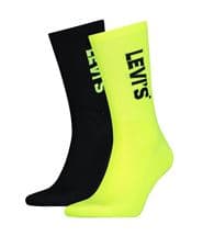 Levis 2-pack Sport Regular Rib Sock Black/Yellow
