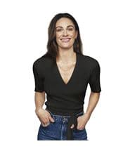 Pierre Robert X Jenny Skavlan Cotton Wrap Top Black
