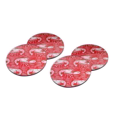 CGB Giftware Harbour 4 Red Lobster Glass Coasters