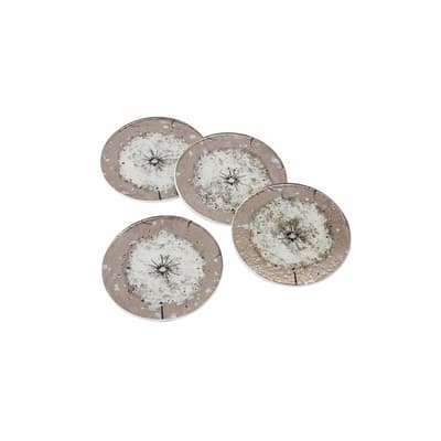 CGB Giftware Dusky Dandelion Round Glass Coasters (Set Of 4)