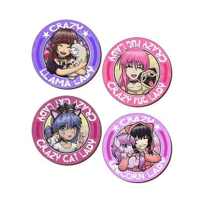 Grindstore Ladies/Womens Cute Crazy 4 Piece Coaster Set