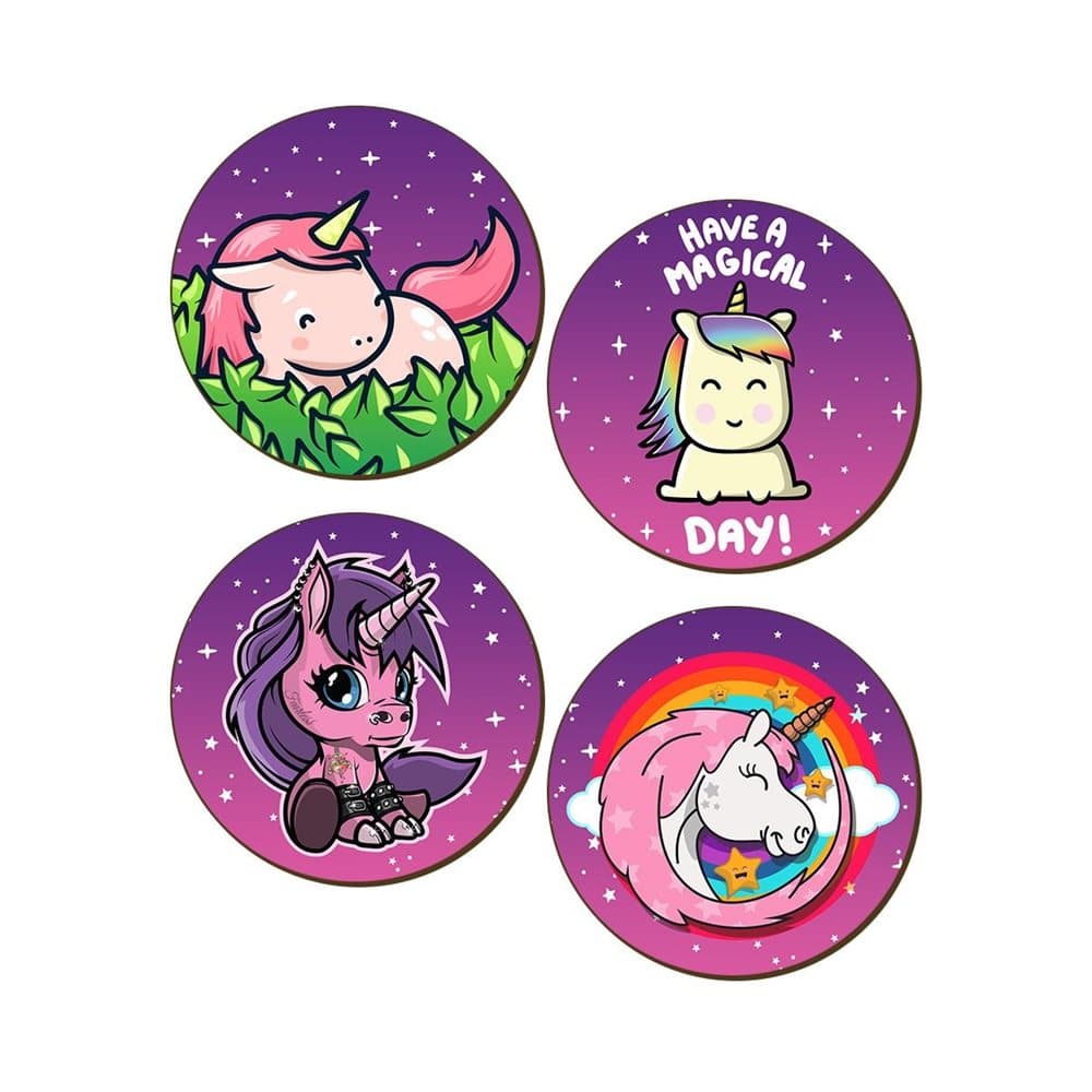 Grindstore Magical Unicorns 4 Piece Coaster Set