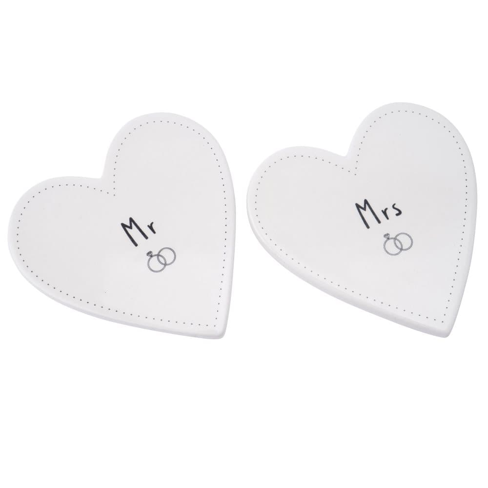 Sent & Meant Mr and Mrs Heart Coaster Set (2 Pack)