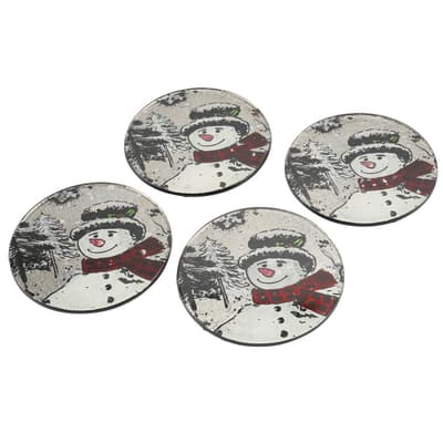 CGB Giftware Christmas Snowman Circular Coasters (Pack of 4)