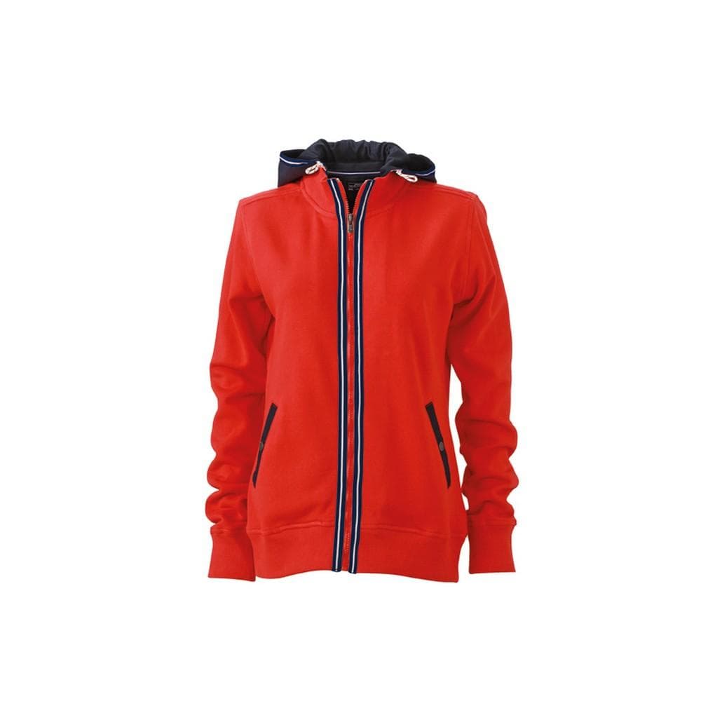 James and Nicholson Womens/Ladies Contrast Zip Hooded Jacket