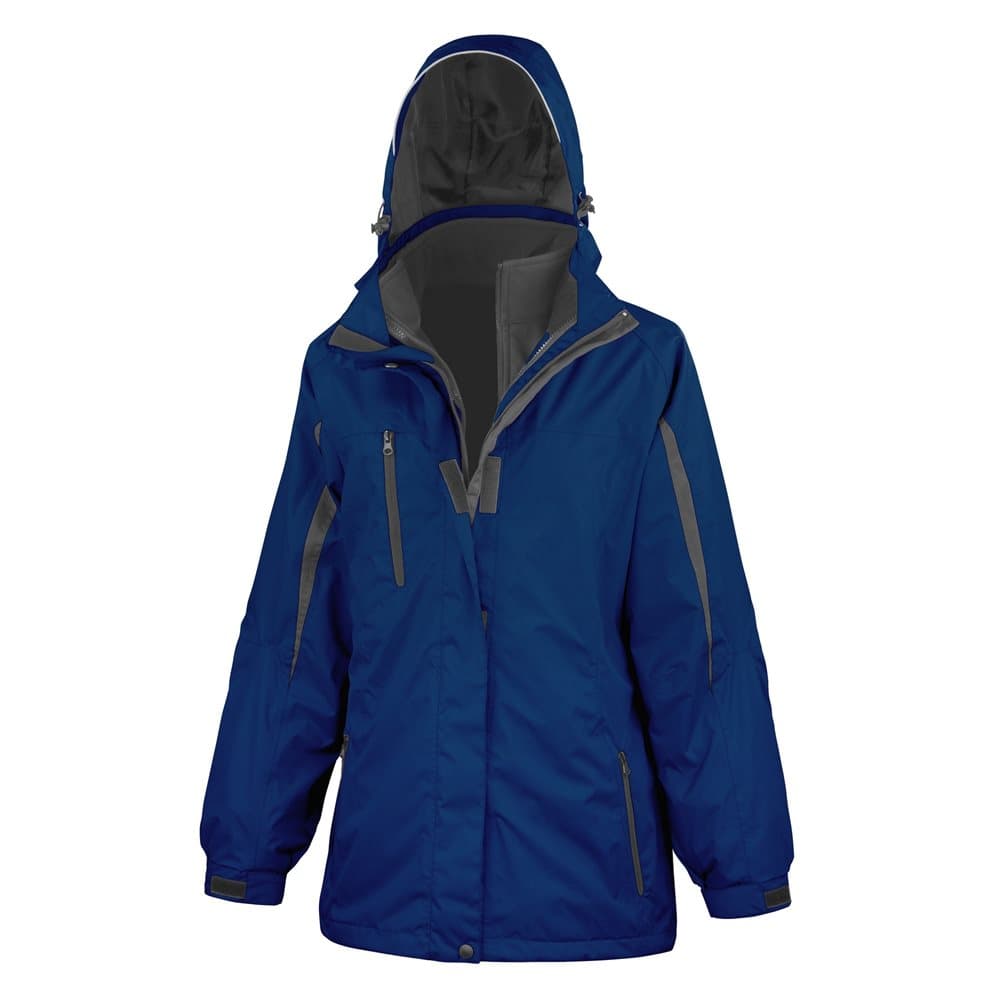 Result Womens/Ladies 3 In 1 Softshell Journey Jacket With Hood