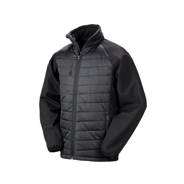 Result Mens Black Compass vadderad soft shell jacka