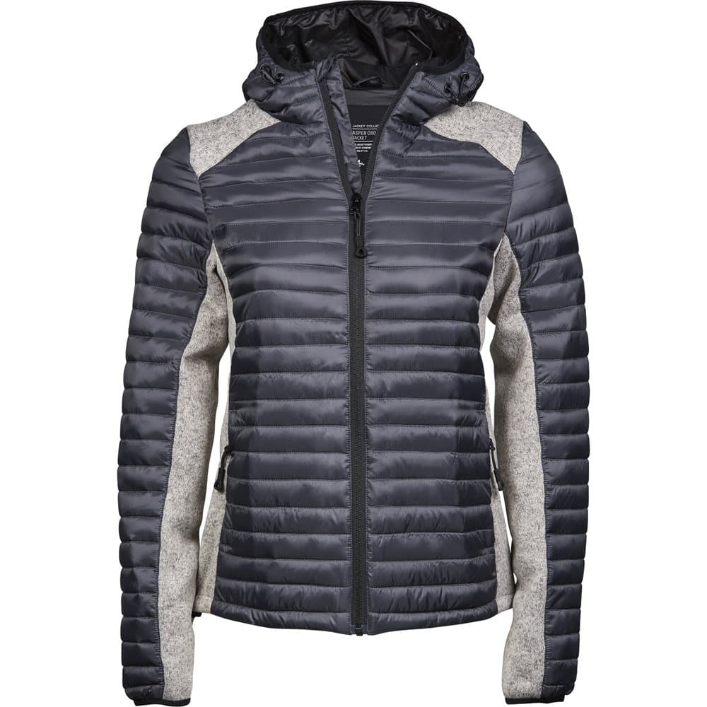 Tee Jays Womens/Ladies Crossover Hooded Padded Outdoor Jacket