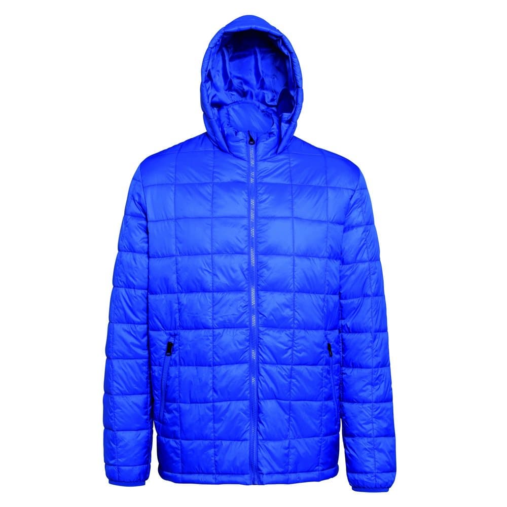 2786 Herr Box Quilt Hooded Zip Up Jacka