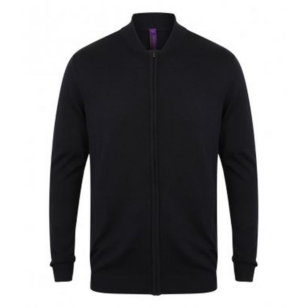 Henbury Unisex Adults Knitted Bomber Jacket