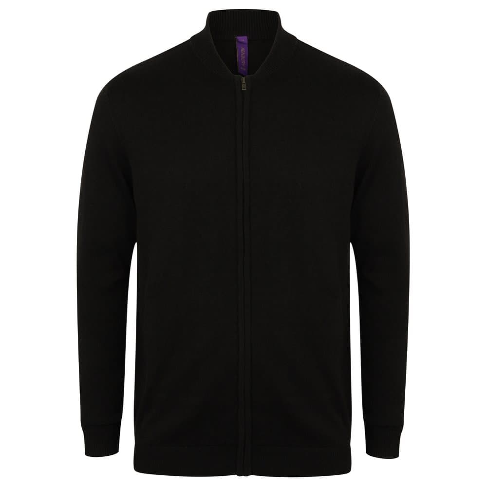 Henbury Unisex Adults Knitted Bomber Jacket