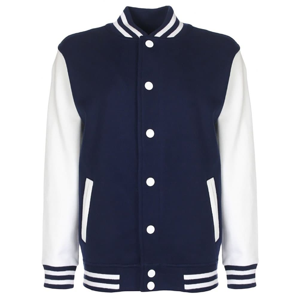 FDM Junior/Childrens Unisex Varsity Jacket (Contrast Sleeves)