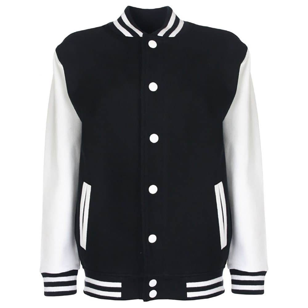 FDM Junior/Childrens Unisex Varsity Jacket (Contrast Sleeves)