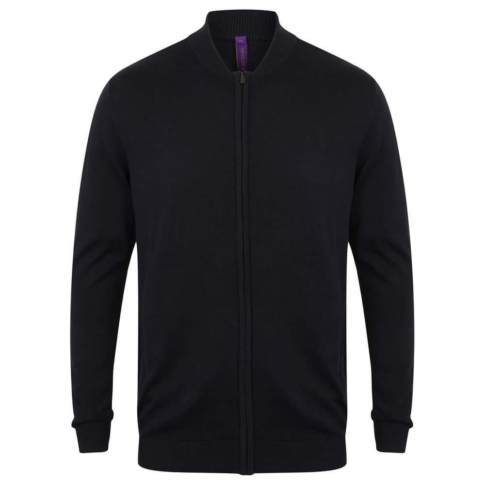 Henbury Unisex Knitted Bomber Jacket