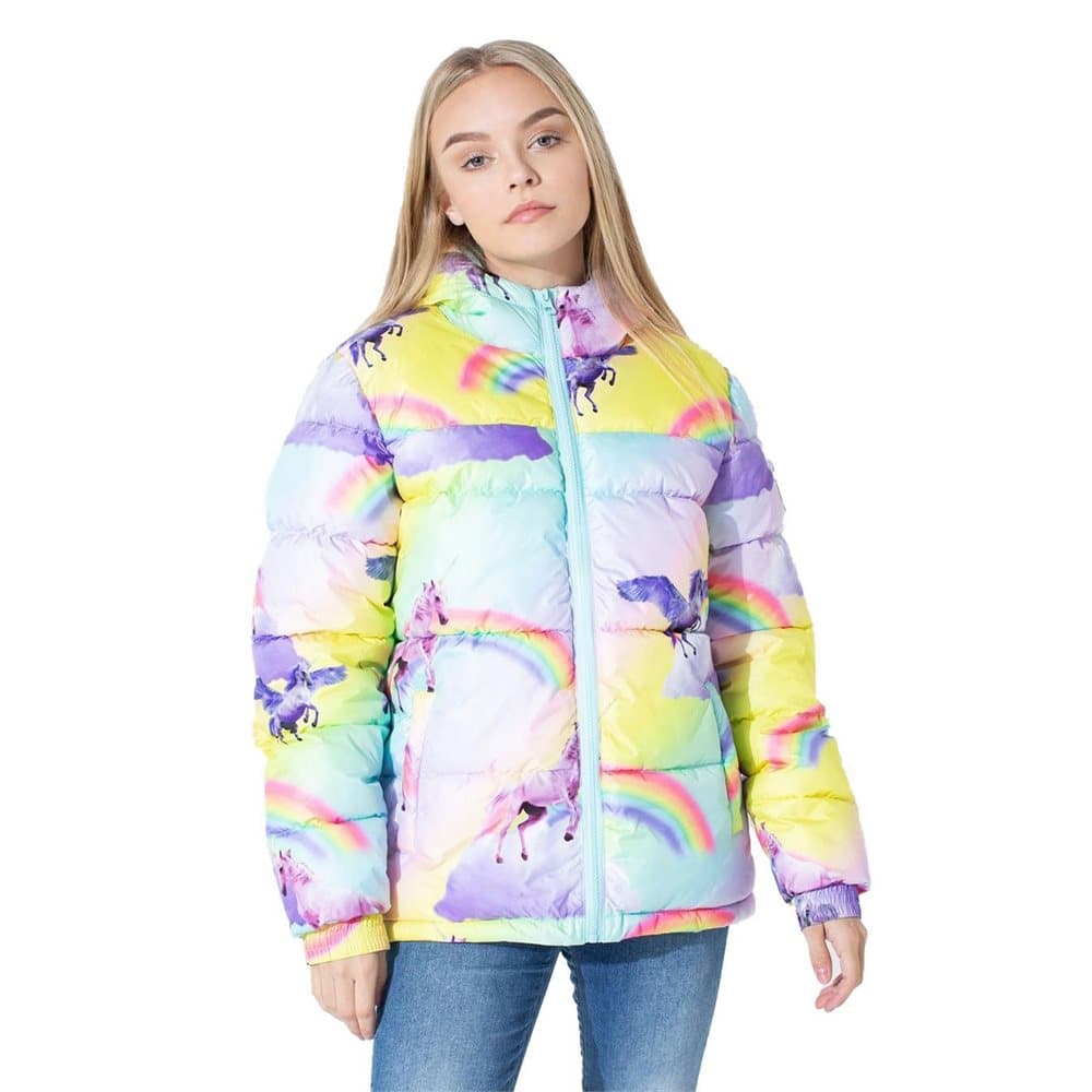 Hype Childrens/Kids Rainbow Unicorn Puffer Jacket