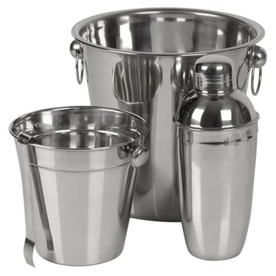 Cocktail-Setti - Ravistin, Jääpihdit ja 2 Jääkauhaa