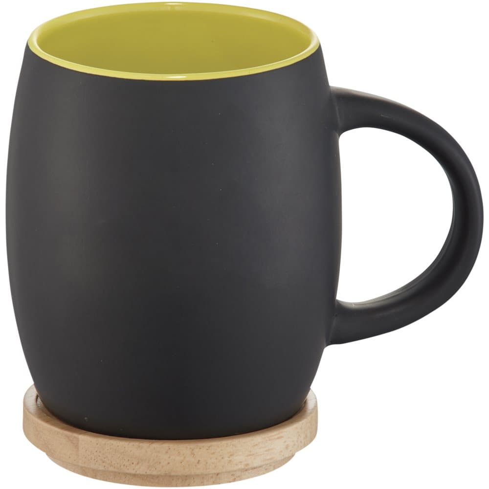 Avenue Hearth Ceramic Mug With Wood Lid/Coaster (Pack of 2)