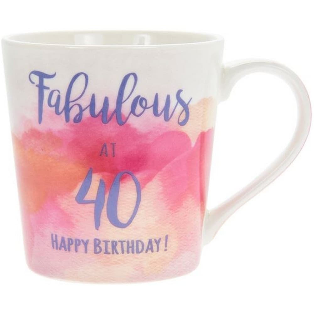 Lesser & Pavey Watercolour Happy Fabulous 40th Mug