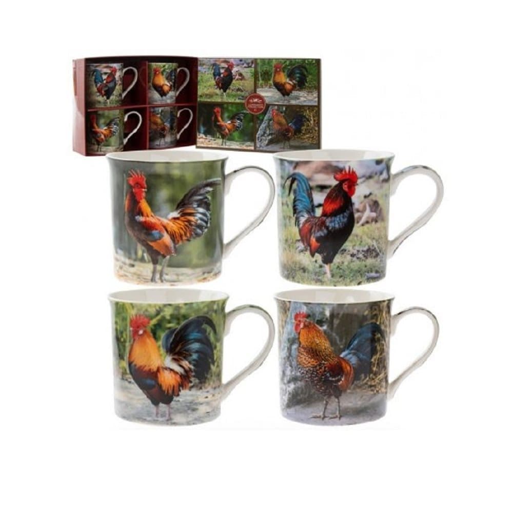 Cockerel Mugs (Set of 4)