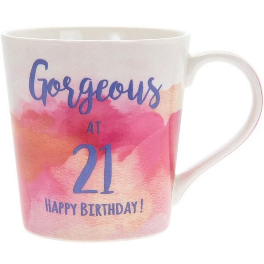 Lesser & Pavey Watercolour Happy 21st Gorgeous Mug