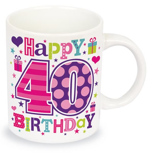 Simon Elvin Happy 40th Birthday Female Age Milestone Mug