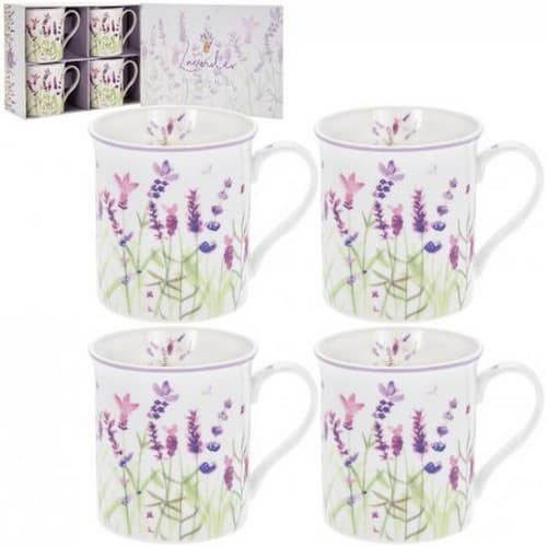 Lavender Print Mugs