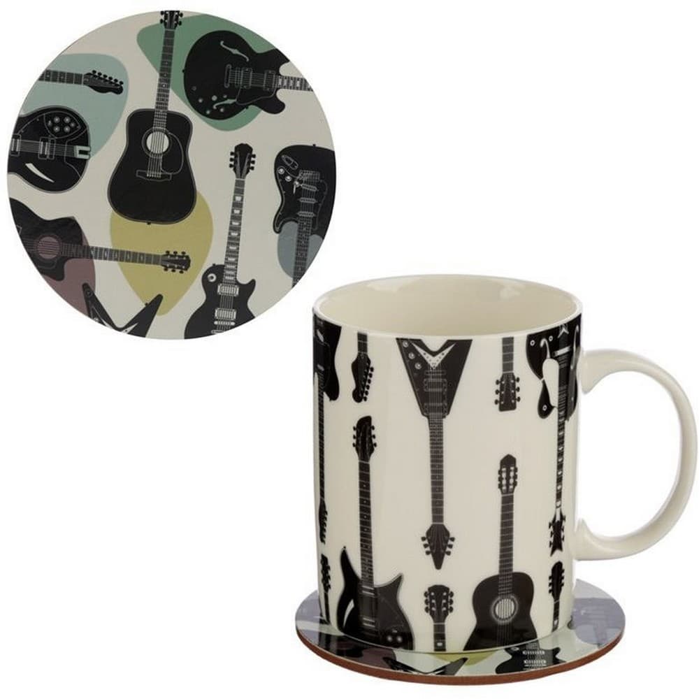 Headstock Guitar Mug and Coaster Set