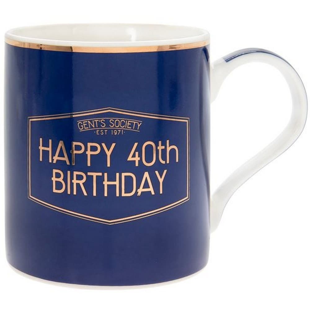 Lesser & Pavey Fine China Gents Society Happy 40th Mug