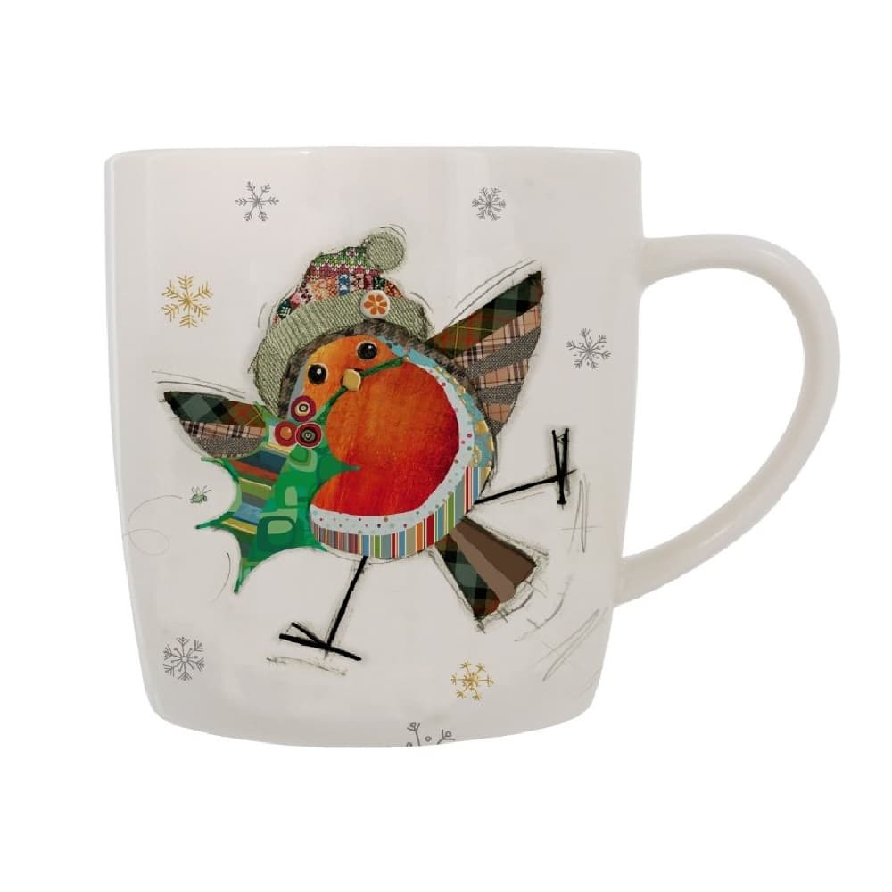 Bug Art Christmas Robin Mug
