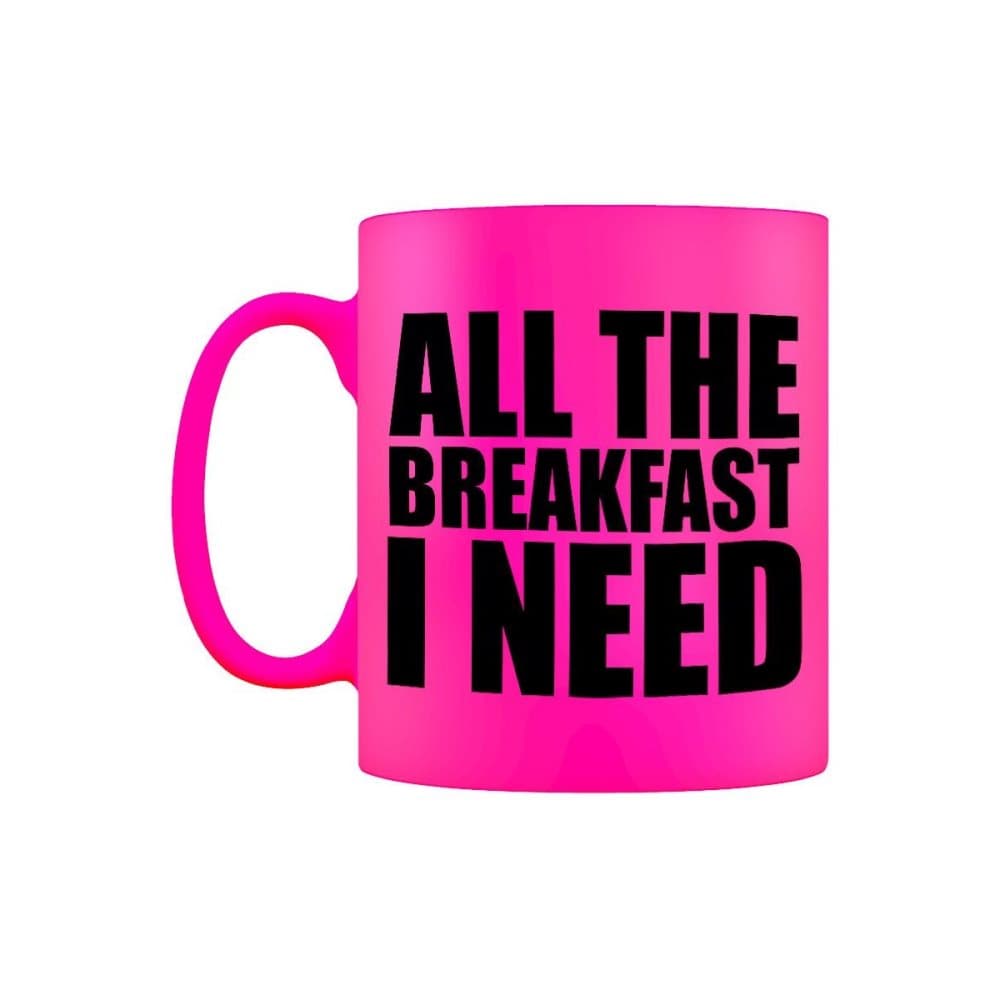 Grindstore All The Breakfast I Need Neon Pink Mug